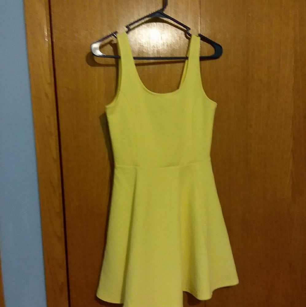 H&M yellow skater dress